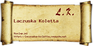 Laczuska Koletta névjegykártya